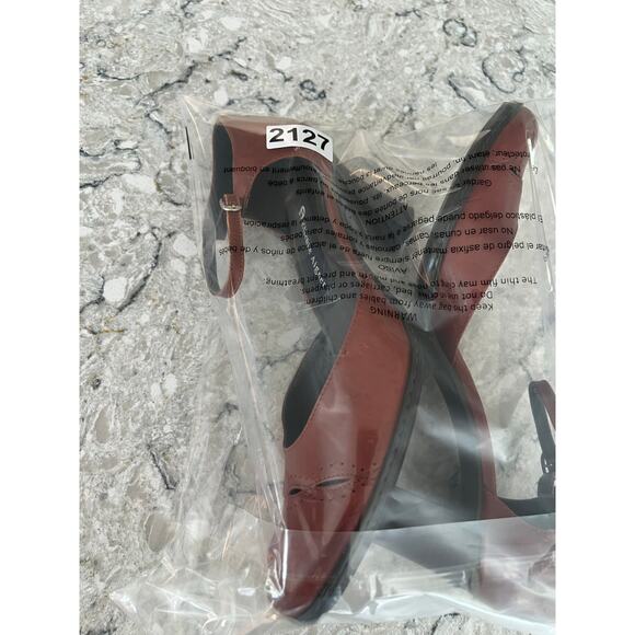 Etienne Aigner Women's Leather Dress Heels Red Ankle Strap Size 8 JL - Picture 10 of 10